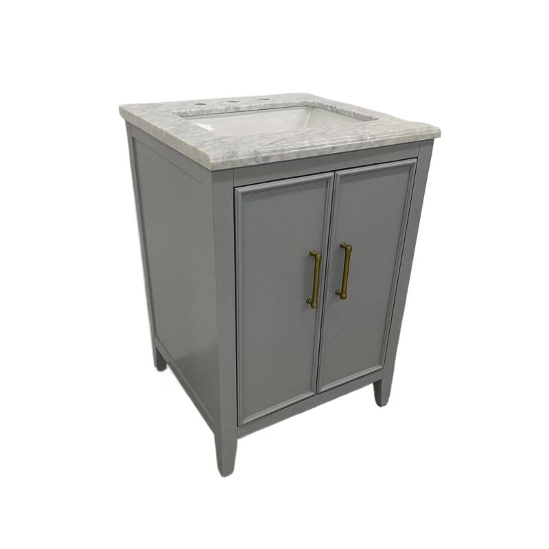 Solid Wood + MDF Modern bathroom basin vanity 24 inch with Single Under Sink